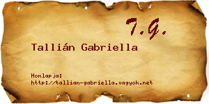 Tallián Gabriella névjegykártya